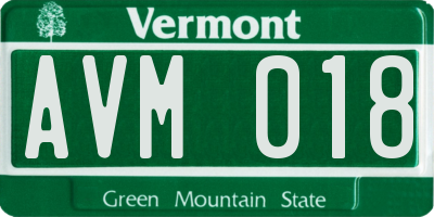 VT license plate AVM018