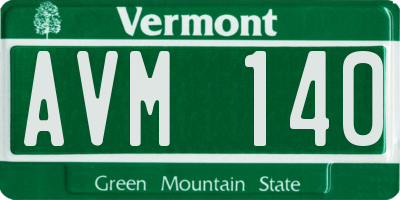 VT license plate AVM140