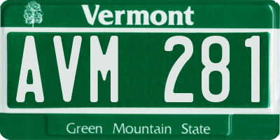VT license plate AVM281