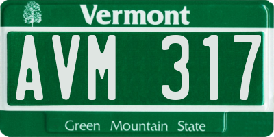 VT license plate AVM317