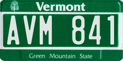 VT license plate AVM841