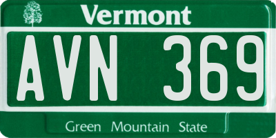 VT license plate AVN369