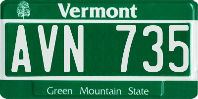 VT license plate AVN735