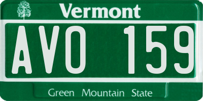 VT license plate AVO159