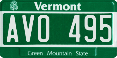 VT license plate AVO495