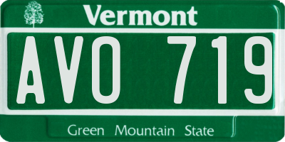 VT license plate AVO719