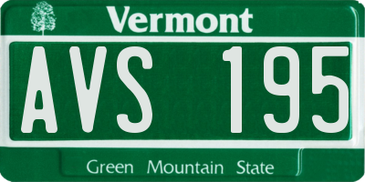 VT license plate AVS195