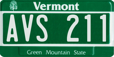 VT license plate AVS211
