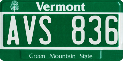 VT license plate AVS836