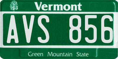 VT license plate AVS856