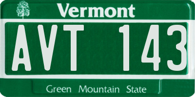 VT license plate AVT143