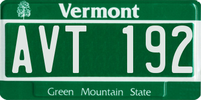 VT license plate AVT192