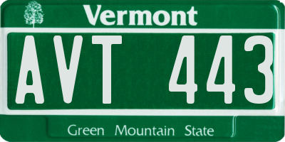 VT license plate AVT443