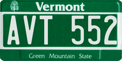 VT license plate AVT552