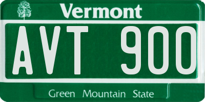 VT license plate AVT900