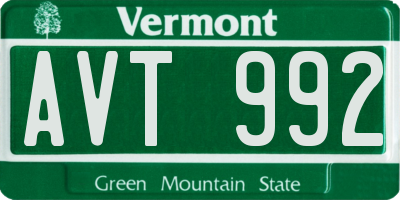 VT license plate AVT992