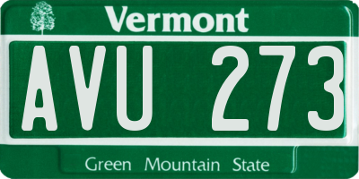 VT license plate AVU273