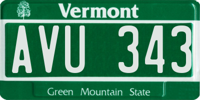 VT license plate AVU343