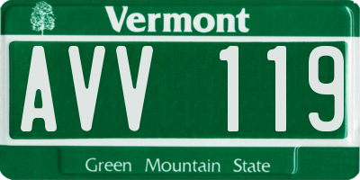 VT license plate AVV119