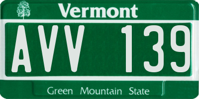 VT license plate AVV139