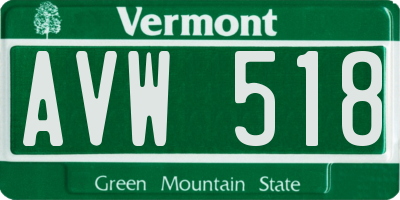 VT license plate AVW518