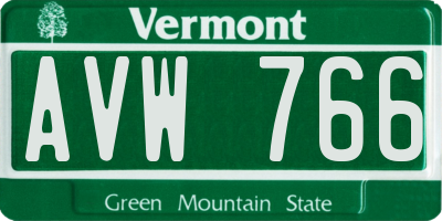 VT license plate AVW766