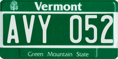 VT license plate AVY052