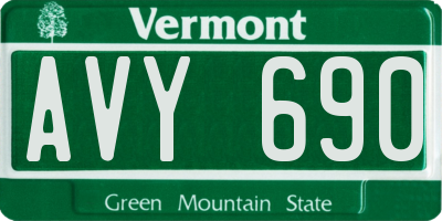 VT license plate AVY690