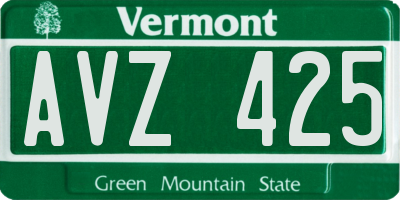 VT license plate AVZ425