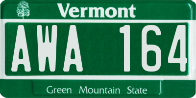 VT license plate AWA164