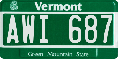 VT license plate AWI687