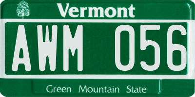 VT license plate AWM056