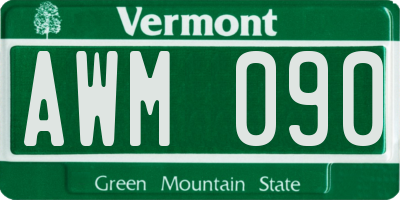 VT license plate AWM090