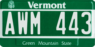VT license plate AWM443