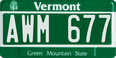 VT license plate AWM677
