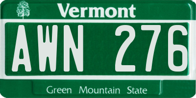 VT license plate AWN276