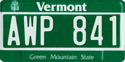 VT license plate AWP841
