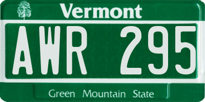 VT license plate AWR295