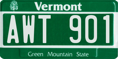 VT license plate AWT901