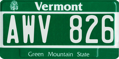 VT license plate AWV826