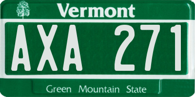 VT license plate AXA271