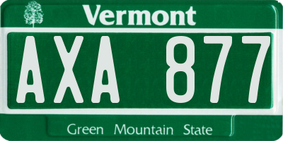 VT license plate AXA877