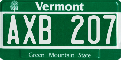 VT license plate AXB207