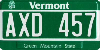 VT license plate AXD457