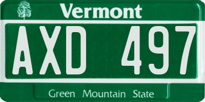 VT license plate AXD497