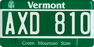 VT license plate AXD810