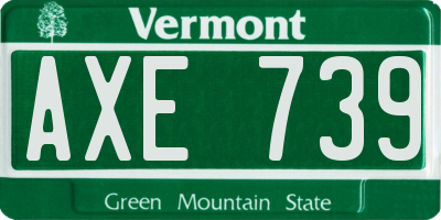 VT license plate AXE739