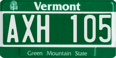 VT license plate AXH105