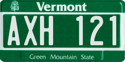 VT license plate AXH121