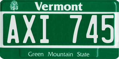 VT license plate AXI745